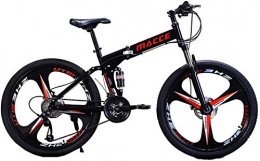 Mountainbike Zusammenklappbare Mountainbike Mountainbike Erwachsene Mountain Bikes, 26in Carbon Steel 21-Gang-Fahrrad-Doppelscheibenbremse-Gebirgsfahrrad ZHAOSHUNLI (Color : Black)
