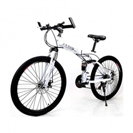 LYRWISHPB Fahrräder Mountainbike Erwachsene Speichen-Rad-Gebirgsfahrrad Folding Mountain Bike 26 Zoll Fahrrad Folding Mountain Bike for Erwachsene geeignet 21 / 24 Geschwindigkeit ( Color : White , Size : 21 speed )