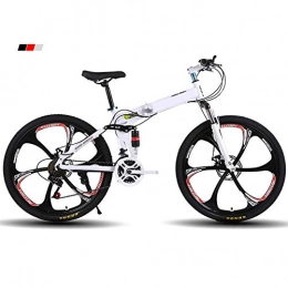 WRJY Fahrräder Mountainbike Faltrad 26 Zoll / 21 Speed ​​Faltrad für Erwachsene / Mountainbike Folding, zusammenklappbares Mountainbike mit Variabler Geschwindigkeit / MTB Bike für Erwachsene, Weiß