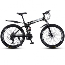 Dsrgwe Fahrräder Mountainbike, Folding Mountain Bike, Full Suspension MTB Fahrräder, Doppelaufhebung und Dual Disc Brake, 26inch-Speichen Felgen (Color : Black, Size : 24-Speed)