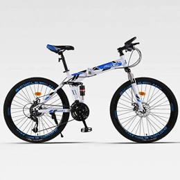 Domrx Zusammenklappbare Mountainbike Mountainbike Folding Speichenrad Double Shock Absorber Adult Cross-Country Männer und Frauen Vier Farben Optional-blau 21speed