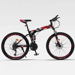 Domrx Fahrräder Mountainbike Folding Speichenrad Double Shock Absorber Adult Cross-Country Männer und Frauen Vier Farben Optional-rot 21speed