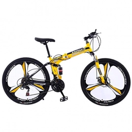 WYLZLIY-Home Fahrräder Mountainbike Mountain Trail Bike MTB Faltbare Frauen / Männer 26 „MTB 21 / 24 / 27 Carbon Steel Rahmen Fully Fristen Scheibenbremse Fahrrad Bike Mountainbike Fahrrad ( Color : Yellow , Size : 24speed )