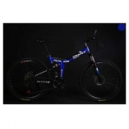 MOZUSA Fahrräder MOZUSA Outdoor-Sport 26" Fahrräder Full Suspension Mountainbike, 2130 Beschleunigt HighCarbon Stahlrahmen Stoßdämpfung (Color : Blue, Size : 27 Speed)
