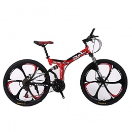 MW Fahrräder MW 26 / 24 Inch Mountain Bikes, High-Carbon Steel Softtail Faltrad, Off-Road-Gebirgsfahrrad Adjustable Seat, Doppelstoßdämpfung, I, 24 inch