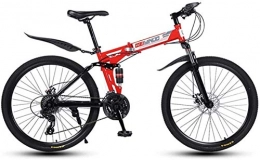 MYPNB Fahrräder MYPNB BMX Folding Variable Speed ​​26 Zoll Mountainbike, 21-24 - 27 Beschleunigt Leichte hochgekohlt Stahlrahmen-Bikes, Stoßdämpfung Doppelscheibenbremse 5-25 (Color : Red, Size : 24speed)