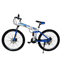 N A Mountain Bike 26-Zoll Variabler Geschwindigkeit VTT Falt Stodmpferrahmen Fahrrad Mountainbike (Color : White and Blue, Size : 26 inches x 17 inches)