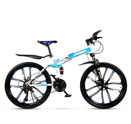 N&I Zusammenklappbare Mountainbike N&I Adult Mountain Bike Full Suspension Foldable City Bicycle Off-Road Double Disc Brake Snow Bikes 26 inch Magnesium Alloy Ten Knives Wheels D 27Speed C 21 Speed