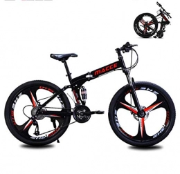 NANXCYR Zusammenklappbare Mountainbike NANXCYR 21 Speed-Berg Bikebicycle für Erwachsene Männer und Frauen, High Carbon Steel Doppelaufhebung Rahmen Mountainbike, 26 Zoll Folding Off-Road-Fahrrad-Doppelscheibenbremse, C