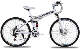 NENGGE Zusammenklappbare Mountainbike NENGGE 24 Zoll leichte Mini Folding Mountain Bike, Student Kleiner bewegliches Fahrrad Fully MTB (Color : White)