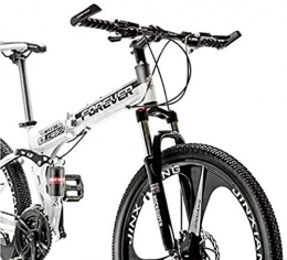 NENGGE Fahrräder NENGGE Berg Fahrrad, 26" Folding Mountain Bike 21 / 24 / 27 / 30 Speed ​​City-Fahrrad-Aluminium-Legierung Rad-Doppelaufhebung Stoßdämpfung 6-6, 27 Geschwindigkeit (Color : White)
