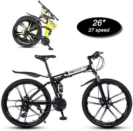 NENGGE Fahrräder NENGGE Folding Mountainbike, 26-Zoll (10-Messer Reifen) 27-Gang Mechanische Doppelscheibenbremse und Dual Shock Absorber Adult Außen Off-Road Bike (Color : B-Black)