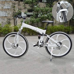 NXX Fahrräder NXX 20 Zoll Mountainbikes Herren Damen Carbon Stahl Fahrrad, 7-Gang-Antrieb All Terrain Mountainbike mit Doppelscheibenbremse, 6Spoke, Weiß