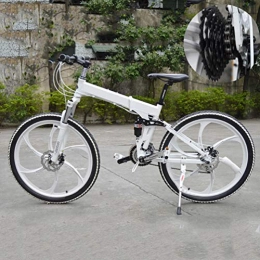 NXX Fahrräder NXX 20 Zoll vollgefedertes MTB Fahrrad Scheibenbremse Falt-Fahrrad für Männer Frauen Jungen Mädchen, 7 Geschwindigkeiten Shimano Antrieb, Weiß