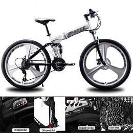 NXX Fahrräder NXX Männer Mountain Bikes High-Carbon Stahl Mountainbike Mountain Fahrrad mit Federung vorne Verstellbarer Sitz, 3 Spoke, Weiß, 21 Speed
