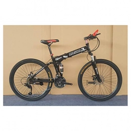  Fahrräder Outdoor-Sport 21-Gang-Mountainbike, 26-Zoll-Aluminiumlegierungsrahmen, Doppelfederung, Doppelscheiben-Hydraulikbremse, Offroad-Reifen (Farbe: Schwarz)