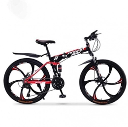 Mnjin Fahrräder Outdoor-Sport Mountainbike Falträder, 21-Gang Doppelscheibenbremse Vollfederung Antirutsch, Offroad-Rennräder mit Variabler Geschwindigkeit für Männer und Frauen