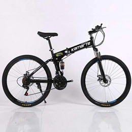 Pakopjxnx Fahrräder Pakopjxnx 21 Speed Mountain Bike Adult Spoke Wheel  Mountain Bicycle Folding Bike, 24 inch Black