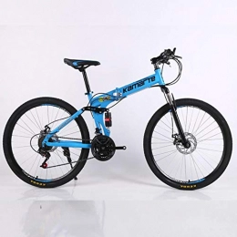 Pakopjxnx Fahrräder Pakopjxnx 27 Speed Bike Adult Wheel  Mountain Bicycle Folding, 24 inch Blue