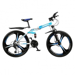 PsWzyze Fahrräder PsWzyze Faltbares Mountainbike, Faltbare Citybikes für Erwachsene, 24-Zoll-Mountainbike-Mountainbikes mit 21 Gängen und Faltbare Cross-Country-Bikes aus Kohlenstoffstahl-Blau