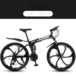 QAZ Fahrräder QAZ Laufen Klapprad Mountainbike 26-Zoll-Stahl 21-Gang Fahrräder Doppelscheibenbremsen Rennrad Rennrad BMX Fahrrad (Farbe : Black, Number of speeds : 21)