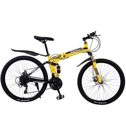 QCLU Fahrräder QCLU 24-Zoll- faltendes Mountainbike, leichte Mini-Faltrad-Fahrrad-Erwachsener-Studenten- Fahrrad kleines tragbares Fahrrad (Color : Yellow)
