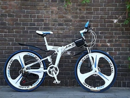 Qinmo Fahrräder Qinmo 26 Zoll Mountainbike 21-Gang-Folding Gebirgsfahrraddoppelscheibenbremse Fahrrad Neue Klapp Mountainbike Geeignet for Erwachsene (Color : S White and Blue, Size : 26inch)
