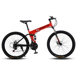 Qinmo Fahrräder Qinmo Adult Mountainbike 24 Zoll Mnner und Frauen Off-Road-Rennen Falten Doppelstodmpfung, hohe Kohlenstoffstahl Aluminiumlegierung Student Fahrrad (Color : Red, Size : 27 Speed)