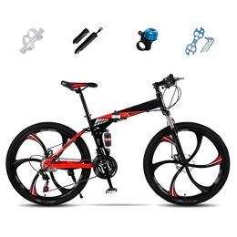 Qinmo Zusammenklappbare Mountainbike Qinmo Trafficker Folding Mens Mountain Bike, 24 / 26 Zoll 21 / 24 / 27-Gang-Doppelscheibenbremse Fully Fahrrad, Off-Road Variable Speed Bikes (Color : 24in, Size : 21 Speed)