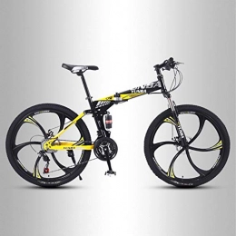 QMMD Fahrräder QMMD 26 Zoll MTB, Herren Faltbare Mountainbike, Rahmen aus Kohlenstoffstahl Fahrräder, Rahmen aus Kohlenstoffstahl 21-24-27-Gang Mountainbike, 4 Farben, D 6 Spoke, 27 Speed