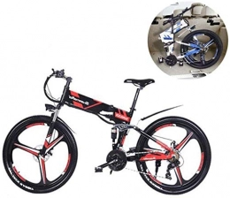 QZ Fahrräder QZ 26 Zoll Electric Mountain Bikes, Aluminiumlegierung Erwachsener Folding Mountain Elektro-Fahrrad-Roller-Geschwindigkeit 35 / Stunde 48V10.4A Lithium-Batterie (Color : B)