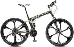QZ Zusammenklappbare Mountainbike QZ Berg Fahrrad, 26" Folding Mountain Bike Speed City-Fahrrad-Aluminium-Legierung Rad-Doppelaufhebung Stodmpfung (Color : Green, Size : 27 Speed)