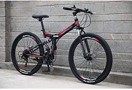 QZ Zusammenklappbare Mountainbike QZ Folding Mountain Bike Fahrrad for Mnner Frauen, High Carbon Stahlrahmen, Full Suspension MTB Fahrrad, Doppelscheibenbremse 6-6 (Color : C, Size : 24 inch 27 Speed)