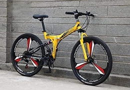QZ Zusammenklappbare Mountainbike QZ Folding Mountain Bike for Erwachsene, High Carbon Stahlrahmen, Doppelscheibenbremse, Vollfederung for Mnner Frauen Fahrrad (Color : A, Size : 26 inch 21 Speed)