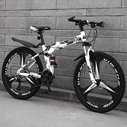 QZ Zusammenklappbare Mountainbike QZ Mountain Bike Folding Dual-Full Suspension Fahrrad High Carbon Stahlrahmen Stahlscheibenbremse Magnesiumlegierung Rad Fahrrad (Color : B1, Size : 27speed)