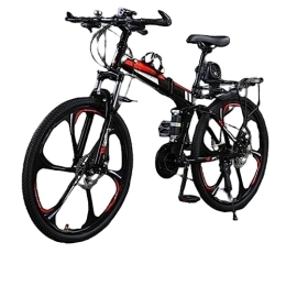 RASHIV Fahrräder RASHIV Klappbares Mountainbike, 26-Zoll-Cross-Country-Outdoor-Fahrrad für Erwachsene mit Variabler Geschwindigkeit, empfindliche mechanische Scheibenbremse, für Männer / Frauen (Black and red 30 Speed)