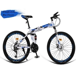 RPOLY Zusammenklappbare Mountainbike RPOLY Mountainbike Falträder, Klapprad Klapprad Unisex Erwachsene 21-Speed-Speichen-Rad Faltrad Ideal für Stadt Reiten und Gelände, Blue_24 Inch