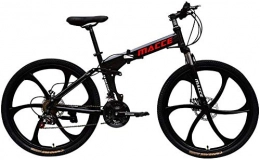 RZBB Fahrräder RZBB MTB-Bike, 26-Zoll-Mountainbike Mit Vollfederung, Mountainbike Aus Kohlenstoffstahl - 26-Zoll-Spoke-Folding-Sportrad / MTB - Federrahmen - 21 Geschwindigkeiten, Schwarz
