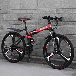 SANJIANG Mountainbike 21-Gang-Doppelscheibenbremse Fahrrad Faltrad Für Erwachsene Teens Fahrrad Vollfederung MTB Bikes,A-10knifewheels-26inches