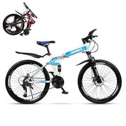 SJWR Fahrräder SJWR Faltbare Mountainbikes 26 Zoll, MTB-Fahrrad Mit Speichenrad Für Männer Frauen Erwachsene, Blau, 27 Speed