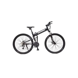 TABKER Mountainbike aus Aluminiumlegierung, zusammenklappbar, 73,7 cm, 30 Gänge, für Erwachsene, Off-Road-Öldruck, Scheibenbremse, Radfahren für Damen und Herren (Farbe: Schwarz)