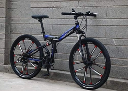 Tbagem-Yjr Zusammenklappbare Mountainbike Tbagem-Yjr 24-Gang Sport Und Freizeit Mountainbike for Erwachsene - Dämpfung Weich Schwanz Verschiebung Fahrrad Folding (Color : Black Blue)