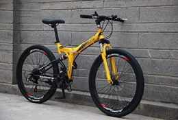 Tbagem-Yjr Fahrräder Tbagem-Yjr 26-Zoll-Rad Folding Mountain Bike for Erwachsene, 21-Gang-Doppelscheibenbremse Stadt Straßenfahrrad (Color : Yellow)