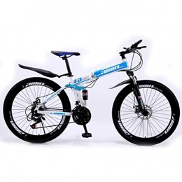 Tbagem-Yjr Fahrräder Tbagem-Yjr Folding Mountain-Bike, 26-Zoll-Dämpfung EIN Rad Geländestraßenfahrrad for Erwachsene (Color : Blue, Size : 21 Speed)