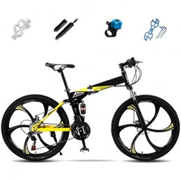 TcooLPE Mountainbike Falträder, 27-Gang Doppelscheibenbremse Vollgefedertes Fahrrad, 24-Zoll-, 26-Zoll-, Offroad-Bikes mit Variabler Geschwindigkeit und Doppelscheibenbremse (Color : A, Size : 24in)