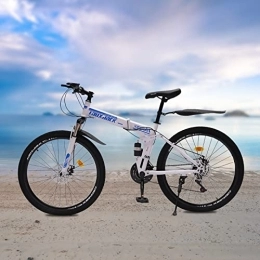 TIXBYGO Strong Mountainbike in 26 Zoll MTB klappbar Fahrrad Scheibenbremse vorne und hinten 21 Gang Schaltung Speichenrädern Gabel-Federung, geeignet ab 160 cm für Frauen und Männer, Blau