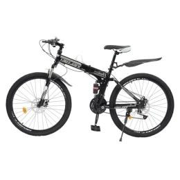 TRIEBAN Fahrräder TRIEBAN 26-Zoll-Mountainbike, vollgefederter 21-Gang-Antrieb mit doppelt stoßdämpfendem Kohlefaserrahmen, für Herren- und Damenfahrräder (Schwarz+weiß)