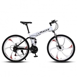 Tuuertge Fahrräder Tuuertge Faltbares Mountainbike, Unisex, tragbar, 66 cm (26 Zoll), 27 Gänge, Offroad-Rennen (Farbe: schwarz)
