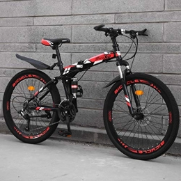 TXTC Shock Geschwindigkeit Fahrrad Mountainbike Doppelbremse Klappfahrrad 24/26 Zoll Rad Doppelscheibenbremsen Männer Mountain Bike (21/24/27/30 Variable Speed) (Color : B-24in, Size : 21 Speed)