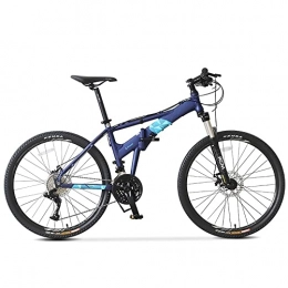 WBDZ Fahrräder Ultraleichtes 26-Zoll-Mountainbike, faltbar, faltbare Fahrräder mit Scheibenbremse, Shimanos 27-Gang-Fahrrad, vollgefederte MTB-Fahrräder für Männer oder Frauen, faltbarer Rahmen, Mountainbike für Er